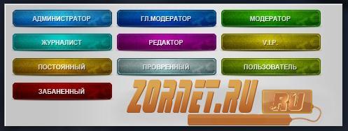 Разноцветные иконки групп сайта